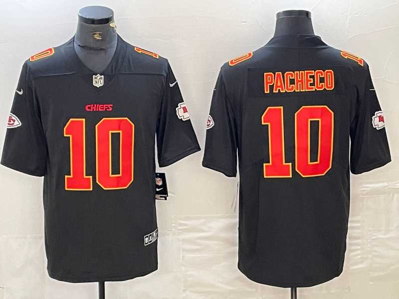 Mens Kansas City Chiefs #10 Isiah Pacheco Black Fashion Vapor Limited Stitched Jersey->kansas city chiefs->NFL Jersey